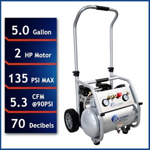 CALIFORNIA AIR TOOLS 5020W Powerful 2.0 Hp Ultra Quiet Air Compressor- NEW - Picture 1 of 8