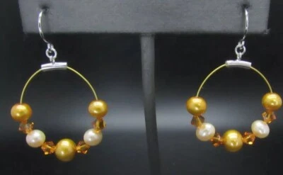 Anillo Honora Cultivado Agua Dulce Perla y Cristal Pendientes AGOTADO Nuevo Foto 1 de 4