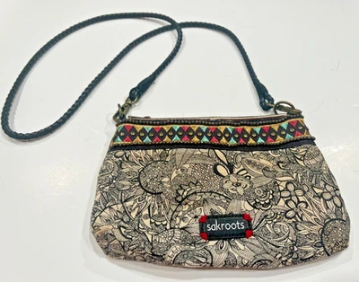 Bolso Bandolera Sakroots Artist Circle Campus Convertible Lona Negro y Crema Foto 1 de 4