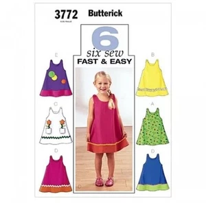 3772 Butterick DRESS PINAFORE Toddler Child’s Age 1 2 3 Uncut Sewing Pattern - Picture 1 of 5