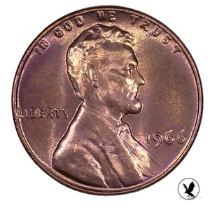 1966-P FS-1966-101 Lincoln Cent, NUMIS Exact Coin, High Mint State RD/RB - Picture 1 of 11