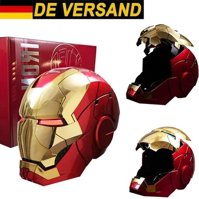 AUTOKING Iron Man MK5 Gold Helm Elektrisch Voice Control 1:1 Wearable Mask - Bild 1 von 4