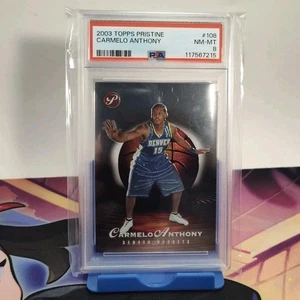 2003 Topps Pristine #108 Carmelo Anthony /999 Denver Nuggets Rookie RC PSA 8 - Foto 1 di 3