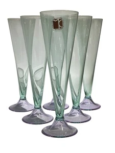Carlo Moretti Glass Flute Murano Glass Set of 6 - Picture 1 of 7