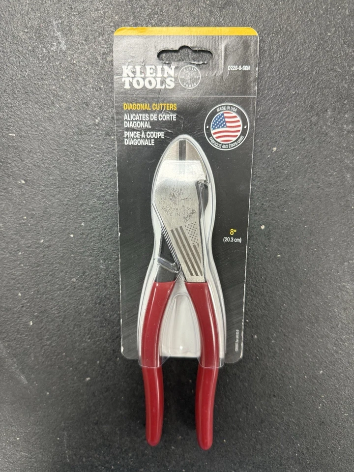Klein Tools D228-8-SEN 8 英寸对角刀具全新 + 免运费!!!!!!!!! — 第 1/1 张图片