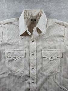 Vintage Prior Westerns Shirt Mens M/L Striped Pearl Snap Western Work Chore Read - Picture 1 of 11
