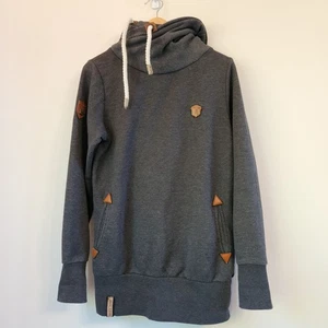 Naketano Hoodie Grau Wasserfallausschnitt Pullover Sweatshirt Logo Unisex Erwachsene L Freizeit - Bild 1 von 20