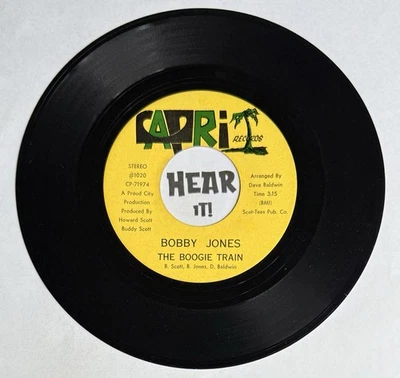 Great 70s Funk Soul 45 BOBBY JONES The Boogie Train CAPRI hear it Foto 1 de 2