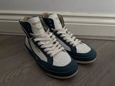 Tênis de cano alto feminino vegano Superdry azul-petróleo/branco - Tamanho UK 4 - Imagem 1 de 4