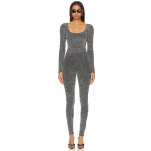 New! Good American Crystal Jumpsuit in Black Sz Small $299 - Picture 1 of 6