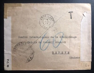 1942 Fort Lamy Chad French Internment Camp Cover to Red Cross Switzerland - Picture 1 of 2