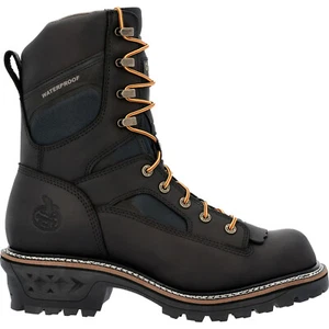Georgia LTX Logger Composite Toe Waterproof GB00619 Mens Black Wide Boots - Picture 1 of 6