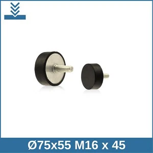 D Ø75x55 M16 x 45 NK 75° Shore Gummi Metall Puffer Schwingungsdämpfer - Picture 1 of 2