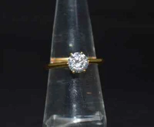 14K Yellow Gold Moissanite Ring For Wife Handmade Gold Ring Anniversary Ring - Picture 1 of 4