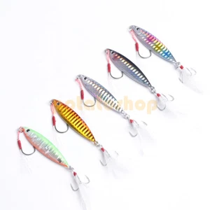 5pcs Metal Fishing Jig 3/4oz Stainless Steel Split Ring 4-1/2" Bluefish Lead - Bild 1 von 6
