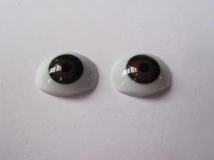 ACRYLIC OVAL DOLL EYES IN BROWN CHOICE SIZES  - Picture 1 of 1