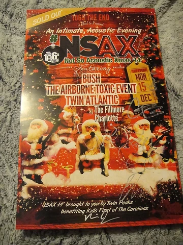 Bush Gavin Rossdale Signed NSAX Charlotte NC LIMITED EDTION Show Poster 12/15/14 Cover