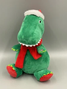 Hallmark Plush Singing Green Dinosaur Stomping Around The Christmas Tree - Picture 1 of 9