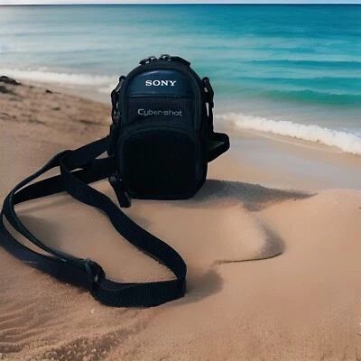 Estuche de transporte para cámara digital Sony Cybershot negro con correa LCS-CSD muy bueno Foto 1 de 4
