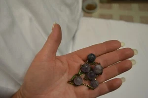 ANTIQUE CHINESE NECKLACE ENAMEL CARVED AMETHYST AND BLUE AGATE STUNNING - Picture 1 of 7