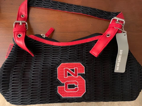 Alan Stuart Small Mesh Handbag Purse Embroidered Logo- NC State Wolfpack Cover