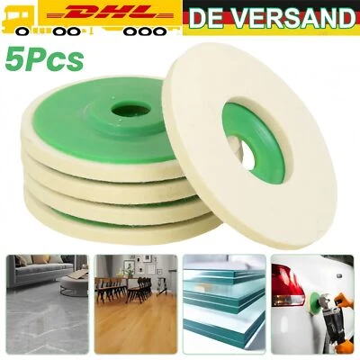 5 Tlg 125mm 5 Zoll Wolle Polieren Winkelschleifer Rad Filz Polierscheibe Neu - Bild 1 von 4