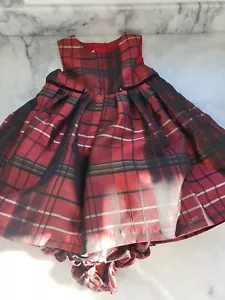 Pippa and Julie Red Dress Plaid 24 months with bloomers - Picture 1 of 6