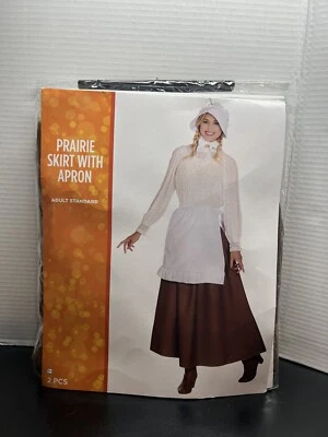 Halloween Thanksgiving Adult Women Costume - Prairie Skirt with Apron - Pioneer  - Image 1 of 4
