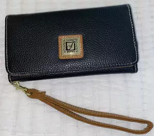 Stone Mountain Clutch Geldbörse schwarz genarbtes Leder Kalbsleder - Bild 1 von 5