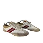 Bally Sneakers Shoes Mens Size 7.5 White Suede Textile-Stripe Low Top Lace Up