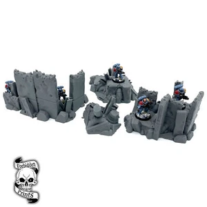 Copertura detriti città in rovina bombardata 28 mm scenario scatter terreno da tavolo Wargaming - Foto 1 di 4