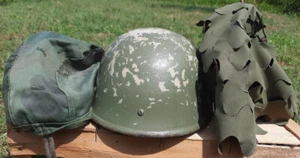 CASCO SERBIA/BALÍSTICO/YNA/CEVLAR M89/2 CUBIERTA CAMUFLAJE USADA A TRAVÉS DE LAS GUERRAS YUGOSLAVAS - Imagen 1 de 12
