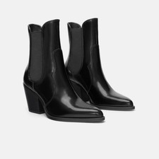 zara patent ankle boots