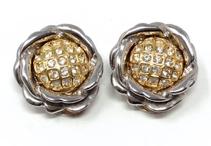 Orecchini Vintage Nolan Miller Argento Tono Oro Clip Fiore - Foto 1 di 3