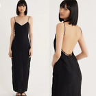 Rumer Revolve Maxi Dress Medium Mia Lace Back Black Linen Minimalist Holiday