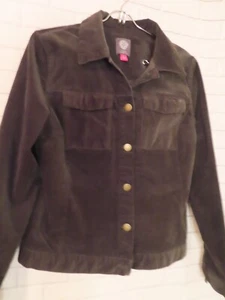 Vince Camuto Cordjacke Damen klein dunkelgrün Brusttasche kurz klassisch - Bild 1 von 6