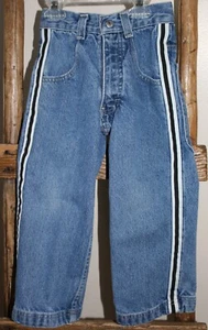 VINTAGE 90's~Boy's Youth~UTILITY~Baggy SKATER~Blue Jeans~WIDE LEG~Stripe~SIZE 4 - Picture 1 of 7