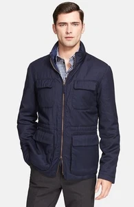 #285  Armani Collezioni Wool & Cashmere Quilt Lined Field Jacket Size 56-46 - Picture 1 of 7