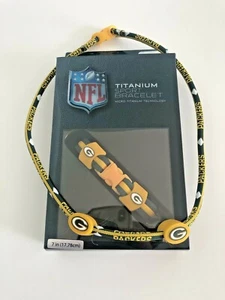 Green Bay Packers Bracelet Titanium Sport 7" Team Logo Jewelry w/ Necklace Lot - Picture 1 of 11