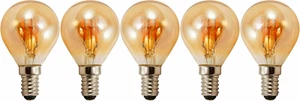 5eLED Filament Tropfenlampe McShine Retro E14, 2W, 150lm, warmweiß,goldenes Glas - Bild 1 von 6