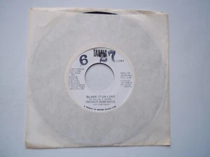 SMOKEY ROBINSON (w HIGH ENERGY) Blame It On Love PROMO 45 RPM 7" Record 1983 - Picture 1 of 6