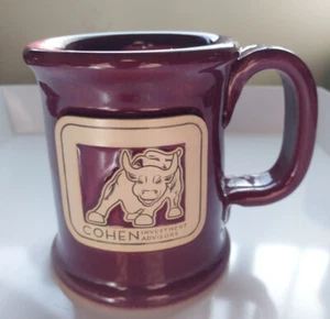 Cohen Investment Advisors Coffee Mug Embossed Bull Sutton Hill Stoneware - Picture 1 of 7