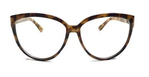 Oversized Cat Eye Clear Lenses Eyeglasses Women Large Glasses Black Tortoise - Picture 1 of 7