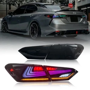 RGB LED Rear Tail Light Fit For Toyota Camry 2018-2023 Lexus Style Animation DRL - Picture 1 of 20