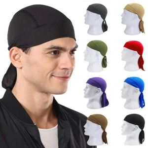 Men Women Dew Rags Sweat Wicking Cycling Beanie Helmet Liner Skull Cap Chemo Hat - Picture 1 of 25