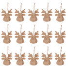  20 Pcs DIY Home Decors Ornaments Christmas Deer Pendant Wood Crafts