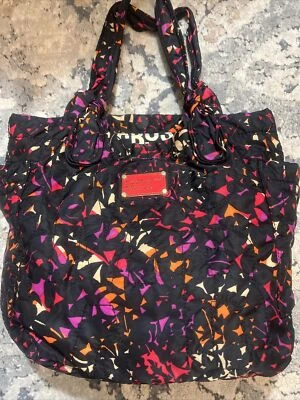 Bolso de Mano Marc Jacobs Libro Acolchado Nylon Multi Shopper Negro Rosa Púrpura XL Foto 1 de 4