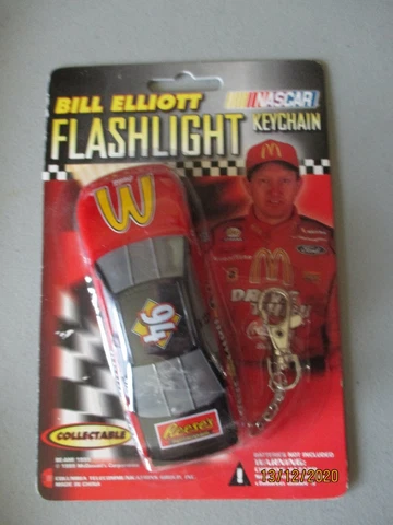 NASCAR Bill Elliott Flashlight Keychain 1999 in Package, McDonald's Co Cover