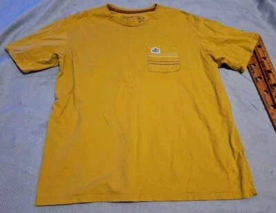 Patagonia Shirt Mens Large L Yellow Organic Cotton Embroidered Stripe Pocket Top - Image 1 of 4
