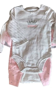 Carters Girl's Size 6 Months 3 Piece Set Daddys Little Princess - Picture 1 of 4